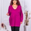 Plus size τουνίκ ψιλό πλεκτό με V λαιμόκοψη-ματζέντα-κωδ 1278-4