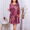 Plus size φόρεμα με σχέδιο Boho-ματζέντα-κωδ 1728-4