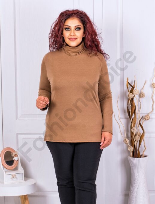 Plus size μπλούζα ζιβάγκο-μπεζ-κωδ 1002-9