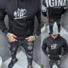 Ανδρική μπλούζα Hoodie με τύπωμα στη πλάτη-κωδ 2356-10