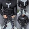 Ανδρική μπλούζα φούτερ Hoodie με τύπωμα στη πλάτη-κωδ 3525