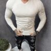 Ανδρική μπλούζα V-neck εκρού-κωδ 662-3