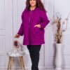 Plus size ζακέτα-μπουφάν Neopren-ματζέντα-κωδ 21301-2