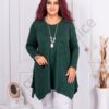 Plus size ασύμμετρη τουνίκ ανγκόρα με δώρο κολιέ-πράσινο-κωδ 23342-2