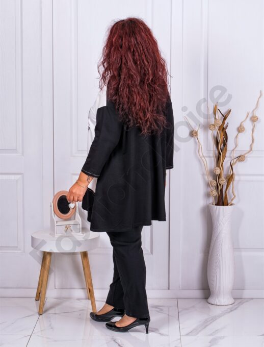 Plus size τουνίκ με χαρούμενο τύπωμα-μαύρο-κωδ 1517