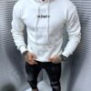 Ανδρική μπλούζα Hoodie με τύπωμα στη πλάτη-λευκό-κωδ 2356-1