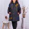 Plus size χειμωνιάτικο μπουφάν με χρωματιστό τύπωμα-κωδ 71173