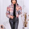 Γυναικείο κοντό μπουφάν σε χρωματιστό καρό-κωδ 8577