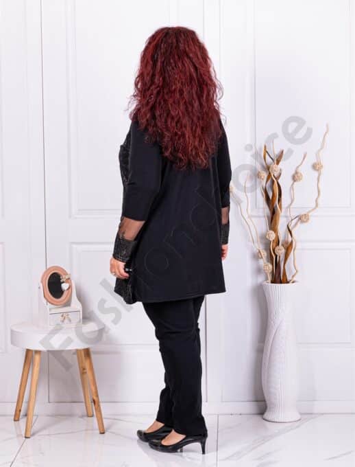 Plus size τουνίκ με λούρεξ τριαντάφυλλο-χρυσό-1309-7