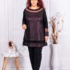 Plus size τουνίκ με λούρεξ τριαντάφυλλο-κόκκινο-κωδ 1309-8