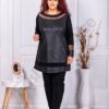 Plus size τουνίκ με λούρεξ τριαντάφυλλο-ασήμι-κωδ 1309-9