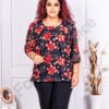 Plus size μπλούζα με φλοράλ σιφόν-κοραλί-κωδ 21001-1