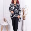 Plus size μπλούζα σε ασπρόμαυρο ντεσέν-κωδ 22054-4