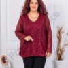 Plus size μπλούζα με παγιέτες-μπορντό-κωδ 241026-1
