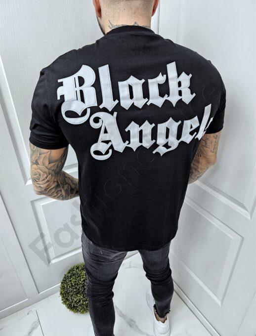 Ανδρική κοντομάνικη μπλούζα Black Angels με τύπωμα στη πλάτη-κωδ 7015