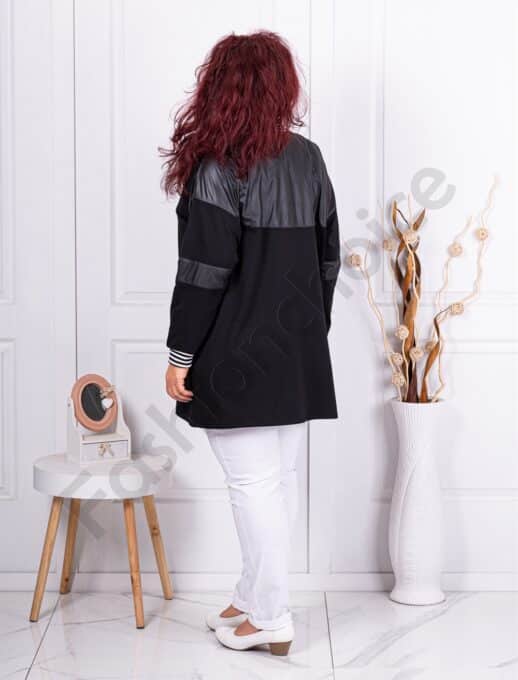 Plus size τζάκετ με ριγέ μοτίβα-κωδ 1374
