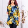 Plus size ασύμμετρη τουνίκ με λουλούδια-κωδ 24347-3