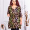 Plus size ασύμμετρη τουνίκ με μικρά χρωματιστά σχέδια-κωδ 24100-3