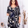 Plus size ασύμμετρη τουνίκ με σχέδια-μαύρο-κωδ 24100-1