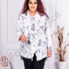 Plus size jacket σε denim λευκό χρώμα-κωδ 10025-5