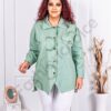 Plus size denim jacket με απλικέ ανάγλυφα-βεραμάν-κωδ 10300-6