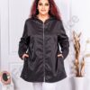 Plus size τζάκετ απο τεχνικό ύφασμα-μαύρο-κωδ 2824