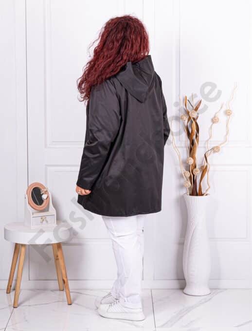 Plus size τζάκετ απο τεχνικό ύφασμα-μαύρο-κωδ 2824