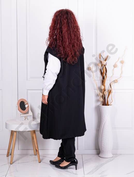 Plus size μακρύ γιλέκο με τσέπες-κωδ 3025