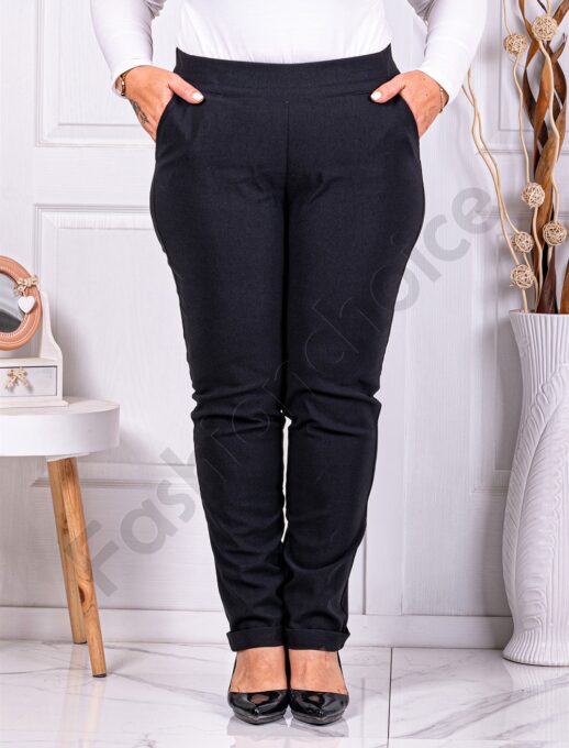Plus size παντελόνι Push up ελαστικό-μαύρο-κωδ 24348