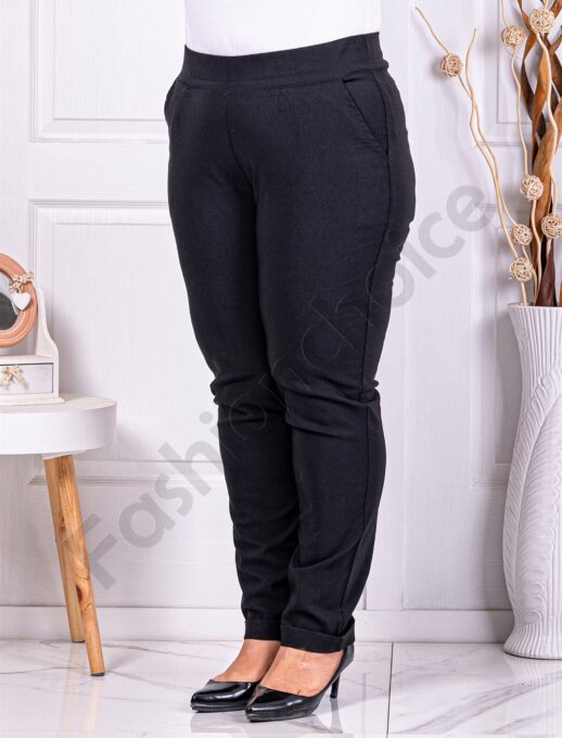 Plus size παντελόνι Push up ελαστικό-μαύρο-κωδ 24348