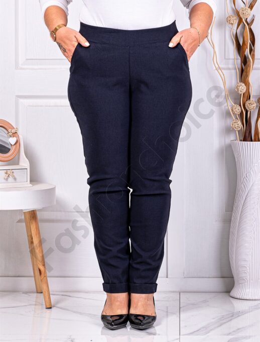 Plus size παντελόνι Push up ελαστικό-σκούρο μπλε-κωδ 24348-7