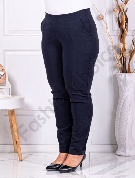 Plus size παντελόνι Push up ελαστικό-σκούρο μπλε-κωδ 24348-7