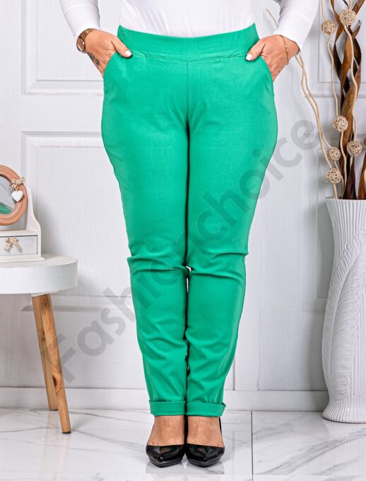 Plus size παντελόνι Push up ελαστικό-πράσινο-κωδ 24348-2