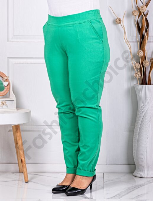Plus size παντελόνι Push up ελαστικό-πράσινο-κωδ 24348-2