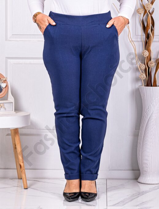 Plus size παντελόνι Push up ελαστικό-μπλε-κωδ 24348-1