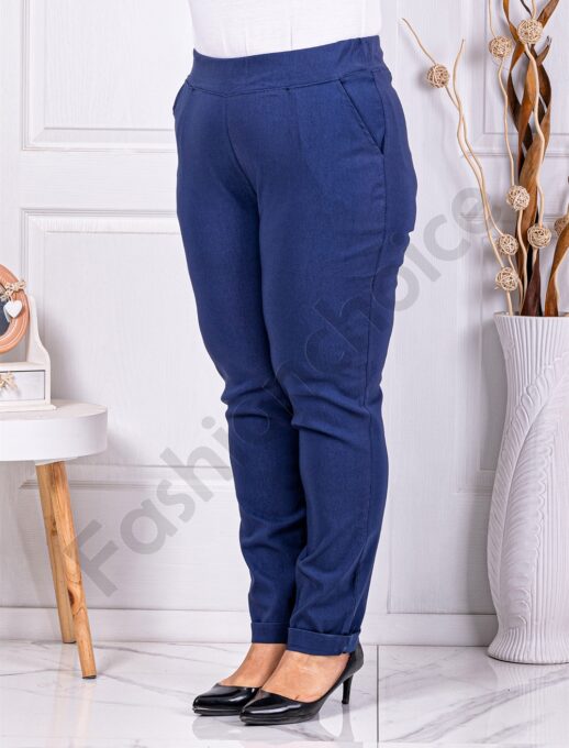 Plus size παντελόνι Push up ελαστικό-μπλε-κωδ 24348-1