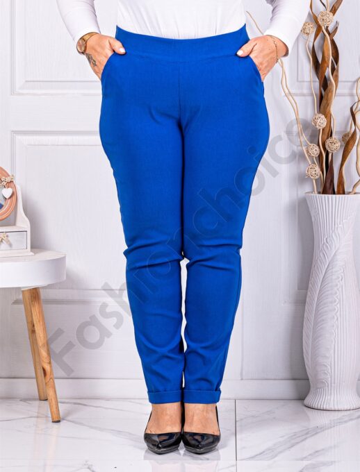 Plus size παντελόνι Push up ελαστικό-μπλε ρουά-κωδ 24348-5
