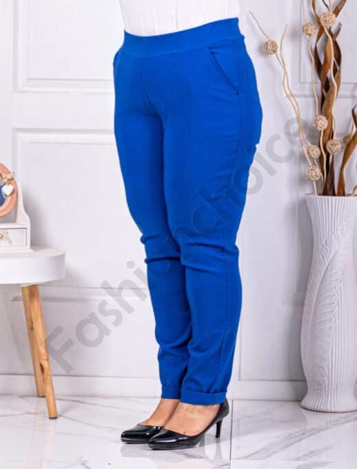 Plus size παντελόνι Push up ελαστικό-μπλε ρουά-κωδ 24348-5