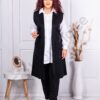 Plus size μακρύ γιλέκο με στρας-κωδ 377