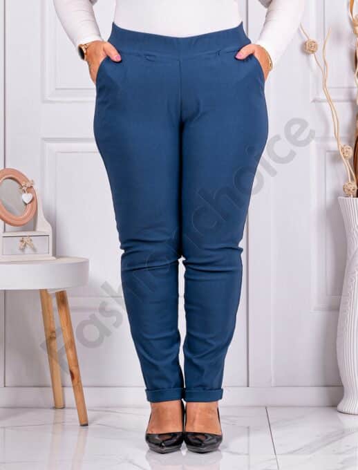 Plus size παντελόνι Push up ελαστικό-πετρόλ-κωδ 24348-3