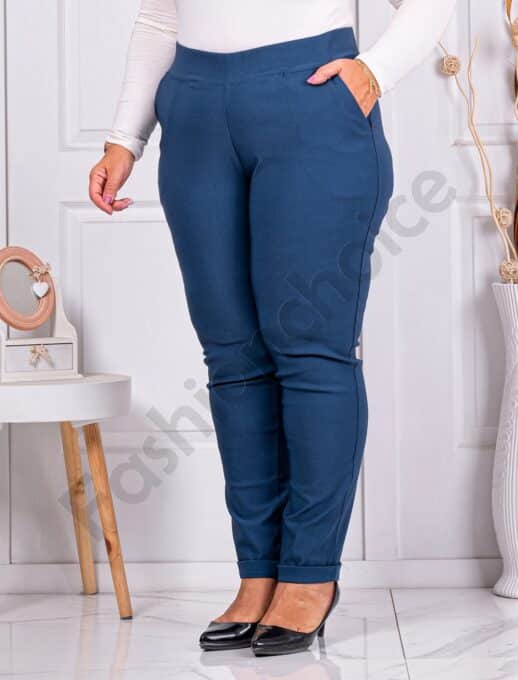 Plus size παντελόνι Push up ελαστικό-πετρόλ-κωδ 24348-3