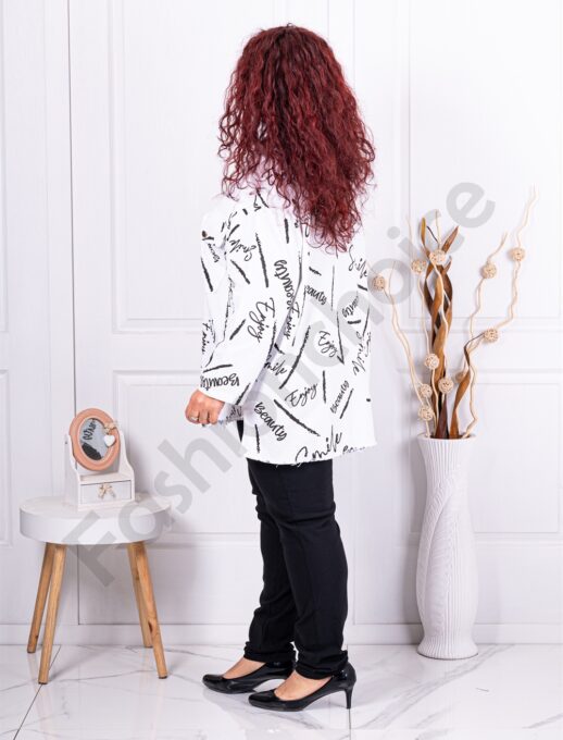 Plus size jacket σε λευκό denim-κωδ 10025-8