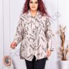 Plus size jacket σε μπεζ denim-κωδ 10025-7