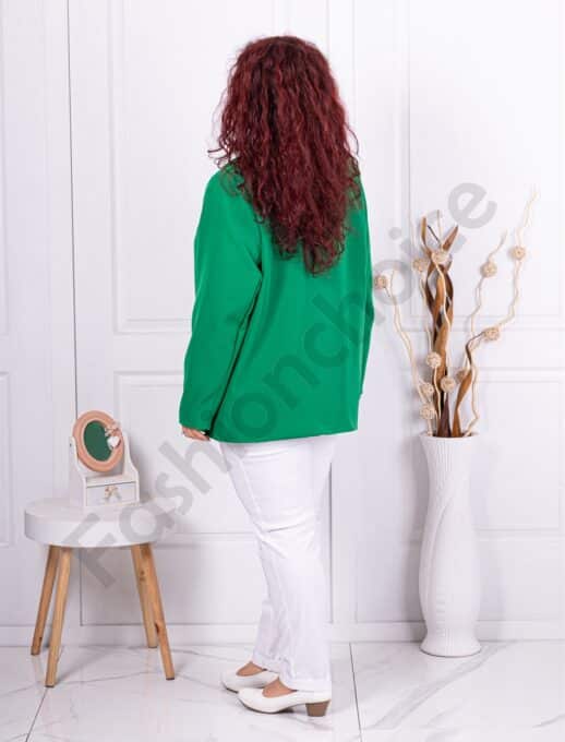 Plus size κομψό γυναικείο σακάκι-πράσινο-κωδ 3224-5