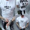 Ανδρικό T-shirt με τύπωμα Hate is a virus-λευκό-κωδ 241350-6