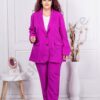 Plus size σετ σακάκι και παντελόνι-φούξια-κωδ 3210-3