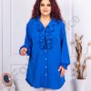 Plus size πουκάμισο με βολάν μπροστά-μπλε ρουά-κωδ 3205-3