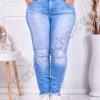 Plus size γυναικείο ξεβαμμένο τζιν με σκισίματα-κωδ 2335-9