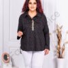 Plus size μπλούζα με μπεζ πουά-κωδ 81847-1
