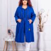 Plus size καμπαρντίνα απο τεχνικό ύφασμα-μπλε ρουά-κωδ 9829-4